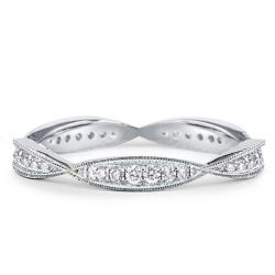 Twist Milgrain Eternity Women Wedding Band