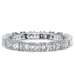 Italo Princess & Baguette Cut Eternity Wedding Band For Women