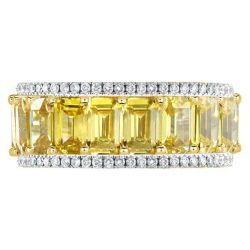 Emerald Cut Yellow Sapphire Ring