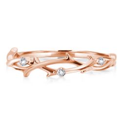 Rose gold twig ring