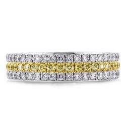 Triple Row Diamond Wedding Band