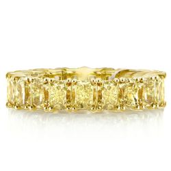 Italo Yellow Topaz Ring Eternity Wedding Band For Women