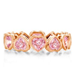 Rose Gold Heart Pink Wedding Band