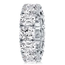 Cushion Cut Eternity Band For Women In Sterling Silver