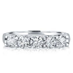 Five Stone Half Eternity Wedding Band