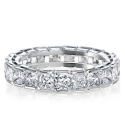 Bezel Setting Radiant Eternity Wedding Band