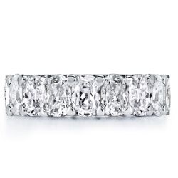 Cushion Cut U Prong Eternity Wedding Band