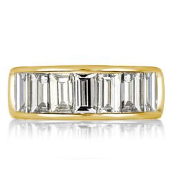 Golden Baguette Channel Setting Wedding Band