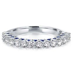 Half Eternity Hidden Sapphire Wedding Band