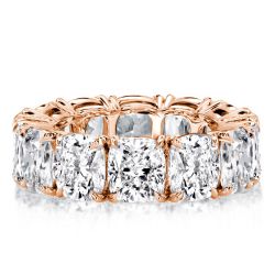 Rose Gold Cushion Cut Eternity Wedding Band