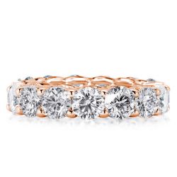 Rose Gold U-prong Eternity Wedding Band