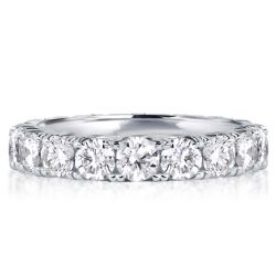 Round Cut French Setting Eternity Band For Women