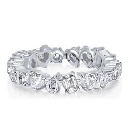 Multi Shape Alternating White Sapphire Eternity Band Ring