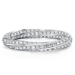 Italo Infinity Design Round Cut Eternity Wedding Band