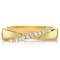 Italo Mobius Design Golden Round Cut Wedding Band For Women