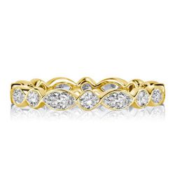 Italo Golden Round & Marquise White Sapphire Wedding Band