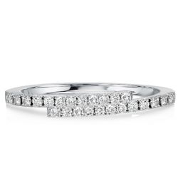 Italo Round Cut White Sapphire Half Eternity Wedding Band