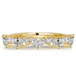 Half Moon Half Eternity Wedding Band For Women