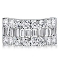 Baguette Cut Half Eternity Wedding Band For Women Anniversary Band