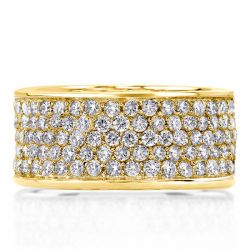 Micro Pave Half Eternity Wedding Band For Women