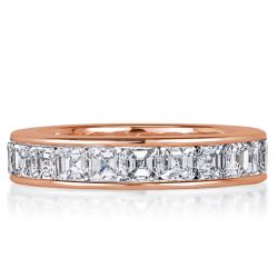 Rose Gold Asscher Cut Eternity Wedding Band For Women