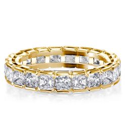 Bezel Setting Radiant Eternity Wedding Band For Women