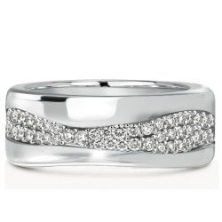Unique Round Cut Half Eternity Wedding Band For Women