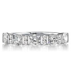 Bar Setting Half Eternity Wedding Band For Women