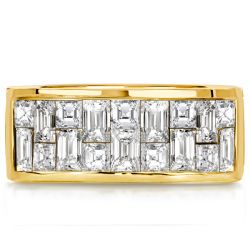 Baguette & Asscher Cut Half Eternity Wedding Band For Women