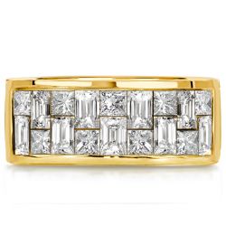Baguette & Princess Cut Half Eternity Wedding Band For Women