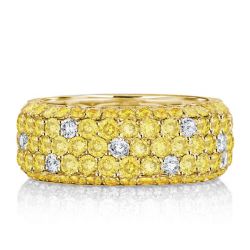 Italo Five Row Yellow Topaz Eternity Wedding Band For Women