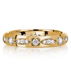 Italo Vintage Eternity Band Single Round Wedding Band For Women