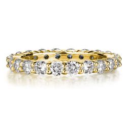 Italo Golden Round Cut Eternity Wedding Band For Women