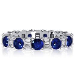 Italo Blue Round Eternity Wedding Band Prunus Wedding Ring