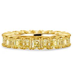Italo Golden Asscher Cut Eternity Wedding Band For Women Classic
