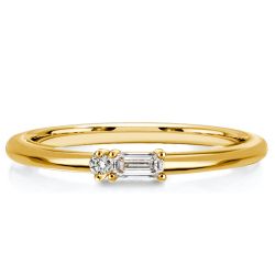 Italo Baguette Cut Classic Wedding Band Morse Code Ring