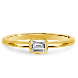 Italo Bezel Setting Emerald Cut Wedding Band Stacking Ring