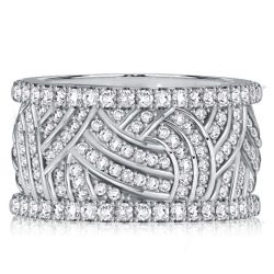 Italo White Sapphire Unique Eternity Wedding Band For Women