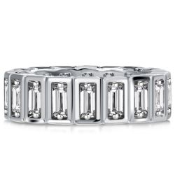 Italo White Sapphire Baguette Eternity Band For Women