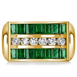 Italo Golden Emerald Ring Emerald Half Eternity Band