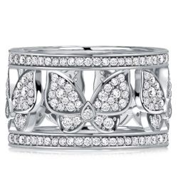 Italo Dancing Butterfly White Sapphire Wedding Band For Women