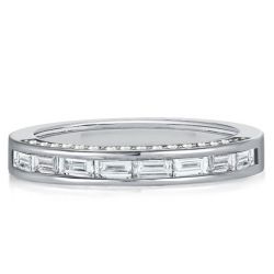 Italo Channel Set Baguette Wedding Band Baguette Ring