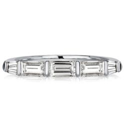 Italo Baguette Bar Setting Half Eternity Band In 925 Silver