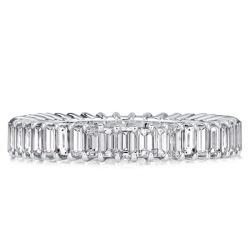 Italo Baguette Eternity Wedding Band In Sterling Silver