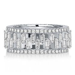 Italo Multi Row Baguette Eternity Band For Women