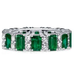 Italo Emerald Green Wedding Band Station Band Ring