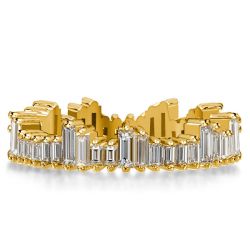 Italo Cityscape Baguette Cut Eternity Wedding Band Stackable