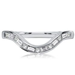 Italo Baguette Cut Arch Curved Ring Arch Wedding Band