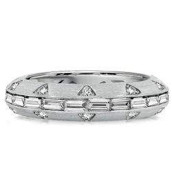Italo Channel Setting Baguette Eternity Wedding Band For Women