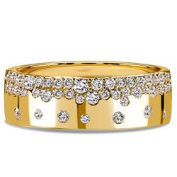 Italo Flush Set Band Half Eternity Wedding Band For Women